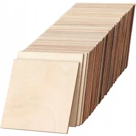    LESENI KVADRATNIKI KVADRATNIK 10x10cm IZ VEZANE PLOŠČE 50kom STOJALA EKO DEKORACIJA
