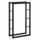 PremiumXL Kovinsko-leseno Stojalo za Drva 60x100x25 cm Črna