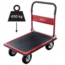   Wózek transportowy platformowy magazynowy 450 KG KOŁA PNEUMATYCZNE Mega-M