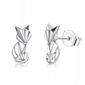  Srebrni uhani z geometrijsko lisico Fraise. 925
