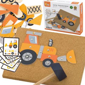 Lesena pribijalna igrača za gradbena vozila 45 kosov