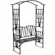 Kovinska pergola TecTake s klopjo za rože 210 cm
