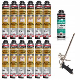   Pianka Grafen Montažna pena za Styropor 12x - Čistilo za peno 1x - Pištola 1x