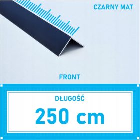 Aluminijast KOTNIK MAT ČRNA 25x25mm eloksiran 250cm