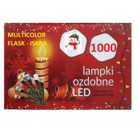   LED LUČKE ZA BOŽIČNO DREVO 1000 LED ZUNANJA NOTRANJA BLISKAVICA MULTICOLOR IP44