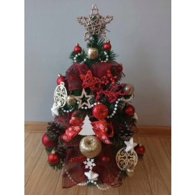   Božično drevo z okraski in lučkami, višine 80 cm, slovenska proizvodnja