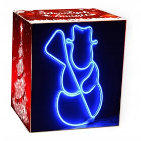   Neonska božična dekoracija - "Snežak", okras za okno, 55 cm