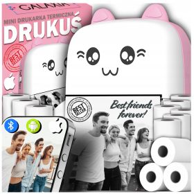   Drukuš Mini termalni foto tiskalnik prenosni ORIGINAL 11 ROLERJEV ROZA