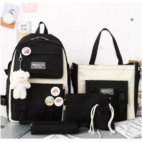 olski nahrbtnik komplet svinčnik torba 5v1 Črna