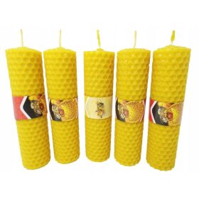   Sveča za dekoracijo iz naravnega čebeljega voska, medu in jantarja, 5 kosov
