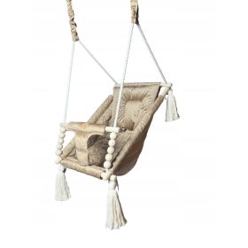 Otroška gugalnica - Kamelje Bež Udobna Velvet Huškanka