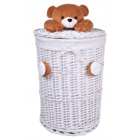 Gockowiak košara za igrače 42x74x42 cm bela, 75 l, pletena
