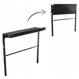   Foldable Contemplative Cemetery Bench for Graveyard, 86 cm, Black
