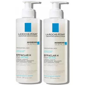   LA ROCHE-POSAY EFFACLAR H ISO-BIOME: Krema za Pomirjanje in Čiščenje Občutljive Kože, 2x 390 ml