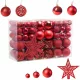 Nelomljive božične kroglice za drevo 6/4/3 cm Set 101 v 1 - rdeče