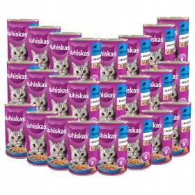   WHISKAS TUNA 24x400 g pločevinka Mačja Hrana z Tunom 9,6 kg