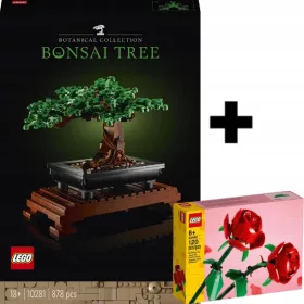 LEGO UMETNINE 10281 Bonsaj Drevo + LEGO Classic 40460 Rože