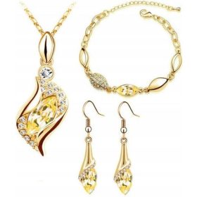 Golden Delight Jewelry Set with Yellow Zircons, Gift