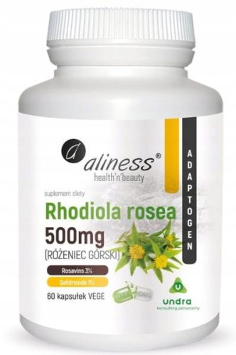 Aliness Rhodiola Rosea Różeniec Górski 500mg - Učinkovit Adaptogen v Kapsulah
