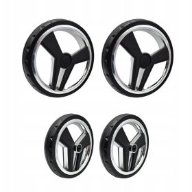   Združeni komplet koles za voziček JUNAMA DIAMOND, gel, črna in srebrna, pnevmatika DIAMOND