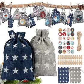    ADVENTNI KOLEDAR DIY VISEČE VREČKE NALEPKE LINE DARILNI SET
