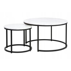 Okrogla klubsk mizica Signal DION 80 x 80 x 48 cm bela