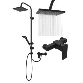 Granitan tuš set Erie s črno deszczownico in baterijo Veri