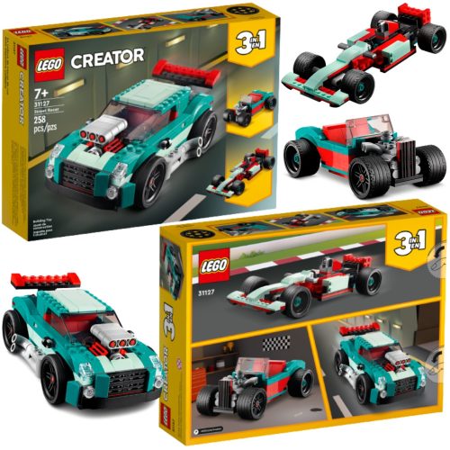 LEGO Ustvarjalec 3 v 1 31127 Ulični dirkalnik + ELEKTRONSKA BOŽIČNA KARTICA