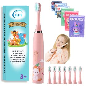 Sončna zobna ščetka za otroke zajec Pink 8 Heads +