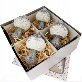 Okrašena kroglica, kroglice v obliki kroglice 13 cm, 4 kom.