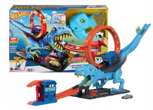 Hot Wheels City Velika zanka T-Rexa z avtomobilom