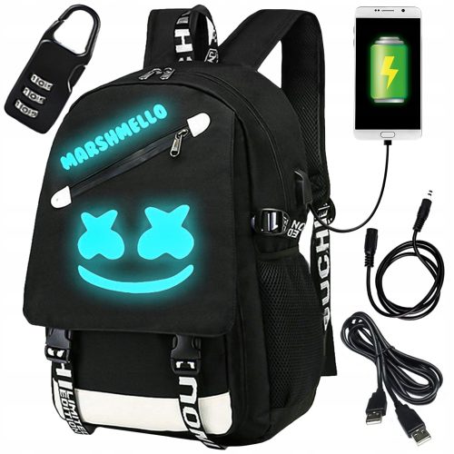 Večnamenski šolski nahrbtnik MARSHMELLO, črn, 35L XL