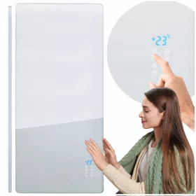   Električni konvektor zasnovan na steni - Beli stekleni radiator 800 W