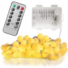   Lampice za božično drevo na baterije pilot 50 LED BUBBLE topla bela 7,6m