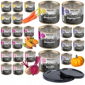   UNISMAK mokra pasja hrana, konzerve, različni okusi, 210g MEŠANI SET