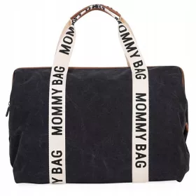 Torba za mamice Childhome Mommy Bag Signature Črna
