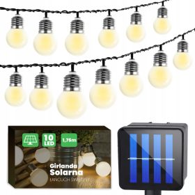   Slovenian name: Solarna girlanda iz svetlečih kroglic za vrt 200 cm

SEO-optimized description:
Solarna girlanda za vrt je odlična dekoracija za vaš zunanji prostor. Sestavljena je iz 10 svetlečih kro