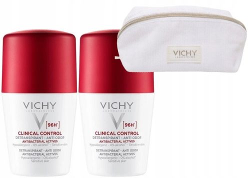 Antiperspirant Vichy Clinical Control, 96-urna zaščita, 2x50ml z darilno kozmetično torbico