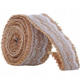 Juta trak s čipko za poročno dekoracijo v slogu BOHO 2m