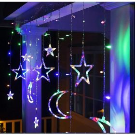   LED Luči zvezdasta zavesa Božične lučke Večbarvna Garland 138 LED