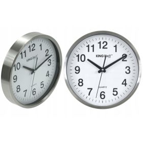 Srebrna stenska ura Kinghoff, 30 cm