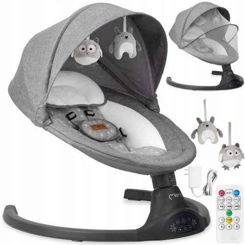 Optimized name: Električni gugalnik MoMi KENANI z Bluetoothom - temno siv

Optimized description: Električni gugalnik MoMi KENANI je varna izbira za vašega otroka, saj ima stabilno in lahko konstrukci