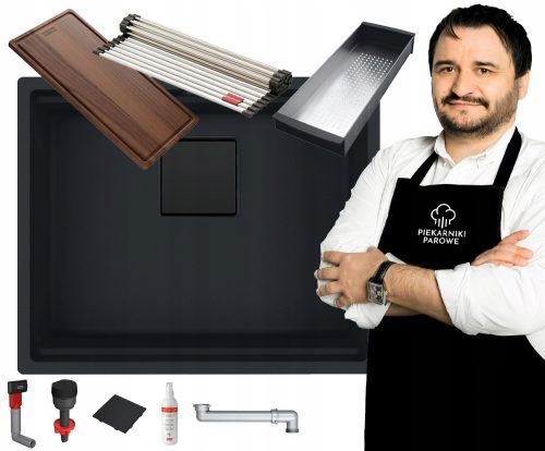 Pomivalno korito Franke Kanon KNG 110-52, črni granit + dodatki