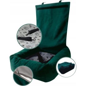 Fotelj za psa Transporter Velvet, zelen, slovenski izdelek