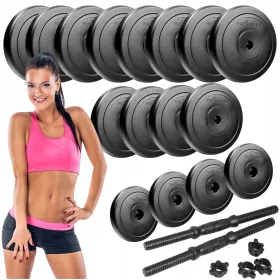   Hantle za vadbo kleti in bicepsov 2x15 kg - Komplet uteži za fitnes in močnostne vaje