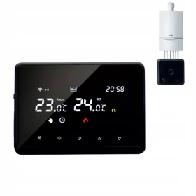    RF termostat, brezžični RF LCD regulator temperature za bojlerje, črn