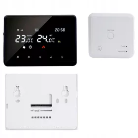    Pametni WiFi kotlovski termostat s Tuya sprejemnikom Programabilna črna