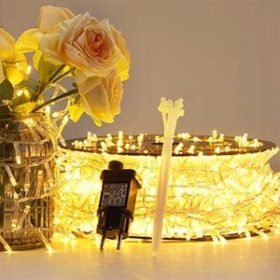   GloboLink božično drevo s 2000 LED lučkami na zunanji strani, 50m dolgo, toplo bela, vodoodporno IP44, z 8 načini osvetlitve, primeren za notranjo in zunanjo uporabo, za božično vzdušje. Romantična in