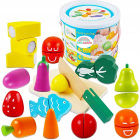   Rezalnik za leseno sadje in zelenjavo z Velcro nožem in desko XL