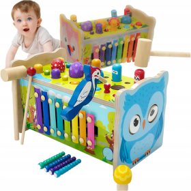 Leseni Montessori učni kocki za razvrščanje s senci